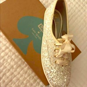 Kate spade tennis shoes - gold glitter